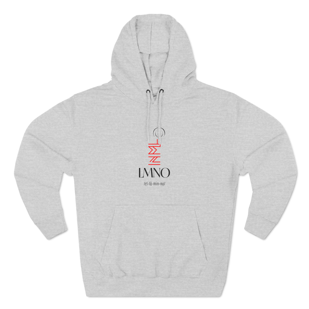 Minimalist Three-Panel LMNO Grey Fleece Hoodie - Trendy Casual Wear