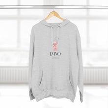 Load image into Gallery viewer, Minimalist Three-Panel LMNO Grey Fleece Hoodie - Trendy Casual Wear
