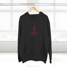 Load image into Gallery viewer, Trendy Three-Panel Fleece LMNO Black Hoodie with Minimalist Design
