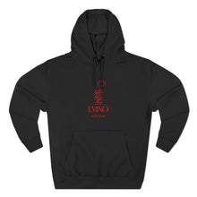 Load image into Gallery viewer, Trendy Three-Panel Fleece LMNO Black Hoodie with Minimalist Design
